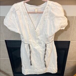 J. Crew White V-Neck Top